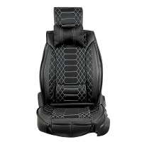 Front seat covers suitable for Dodge Caliber Construction year 2006-2012 in color Black/White Set of 2 Check Mix