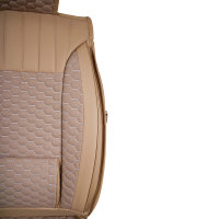 Front seat covers suitable for Honda Civic from year of construction 2001 in color Beige Set of 2 Honeycomb design