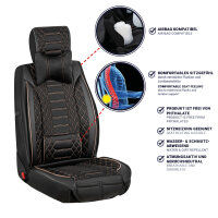 Sitzbez&uuml;ge passend f&uuml;r Honda Civic ab Bj. 2001 in Schwarz/Beige 2er Set Karomix