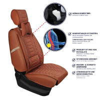Front seat covers suitable for Honda HR-V from year of construction 1999 in color Cinnamon Set of 2 Check Mix