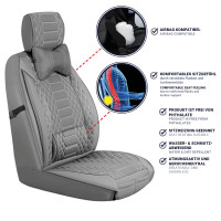 Front seat covers suitable for Hyundai iX55 Construction year 2008-2012 in color Grey Set of 2 Check Mix