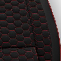 Front seat covers suitable for Mercedes A-Klass from year of construction 2004 in color Black/Red Set of 2 Honeycomb design