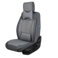Front seat covers suitable for Mercedes A-Klass from year of construction 2004 in color dark Grey Set of 2 Check Mix
