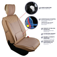 Front seat covers suitable for Mercedes B-Klass from year of construction 2005 in color Beige Set of 2 Honeycomb design