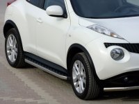 Running Boards suitable for Nissan Juke from 2010 Hitit chrome with T&Uuml;V