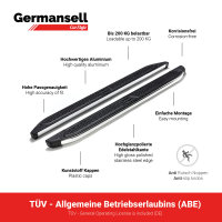 Running Boards suitable for Audi Q3 from 2011- 2018 Ares chrome with T&Uuml;V