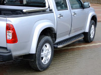 Running Boards suitable for Isuzu D-Max from 2006-2012 Hitit chrome with T&Uuml;V