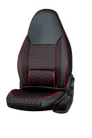 Front seat covers suitable for P&ouml;ssl Camper Caravan in color Black/Red Set of 2 Pilot design