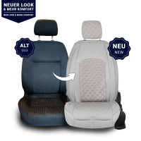 Seat covers suitable for Alfa Romeo 147 Construction year 2001-2010 in color Grey Set of 2 New York design