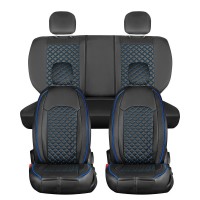 Seat covers for BMW Alpina B7 from 2003-2020 in black blue model New York