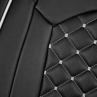 Seat covers for Chevrolet Captiva from 2006 in black white model New York
