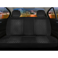 Seat covers for Citroen Berlingo from 2008 in black white model New York