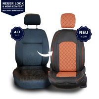 Seat covers for Dacia Doker from 2012 in cinnamon black model New York