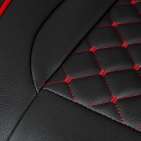 Seat covers for Dodge Caliber from 2006-2012 in black red model New York