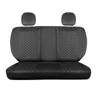 Seat covers for Fiat Doblo from 2001 in black white model New York