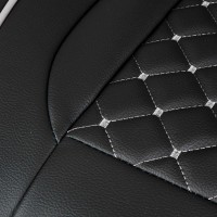 Seat covers for Ford Courier from 2014 in black white model New York