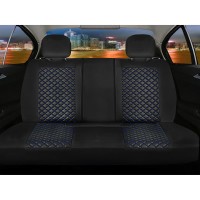Seat covers for Hyundai i20 from 2008 in black blue model New York