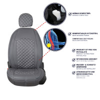 Seat covers for Hyundai Kona from 2017 in dark grey model New York