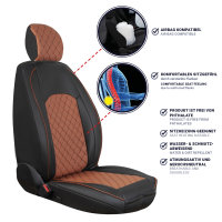 Seat covers for Hyundai Kona from 2017 in cinnamon black model New York