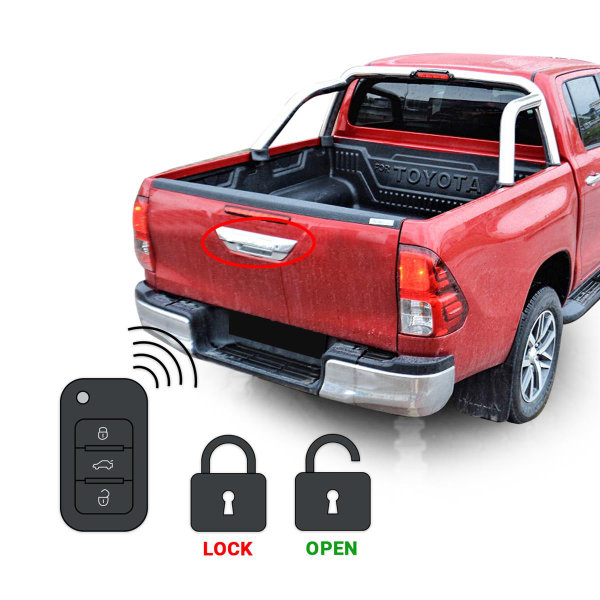 Tailgate central locking retrofit kit Toyota Hilux from year 2015-2020