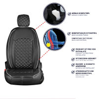 Seat covers for Isuzu D-Max from 2006 in black white model New York