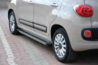 Running Boards suitable for Fiat 500 L oder X from 2012-2018 Truva black with T&Uuml;V