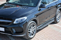Running Boards suitable for Mercedes-Benz GLE SUV 2015-2018 Hitit black with T&Uuml;V