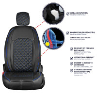 Seat covers for KIA Stonic from 2000 in black blue model New York