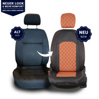 Seat covers for Mercedes Benz E Klasse from 2002 in cinnamon black model New York
