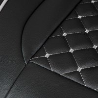 Sitzbez&uuml;ge passend f&uuml;r Mercedes X-Klasse ab 2017 in Schwarz/Wei&szlig; Set New York