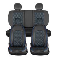 Seat covers for Mercedes C-Klasse from 2000 in black blue model New York