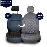 Seat covers for Mitsubishi L200 from 2006 in dark grey model New York