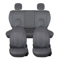 Seat covers for Mitsubishi Pajero from 2007 bis 2015 in dark grey model New York