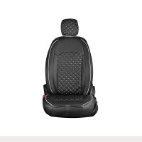 Seat covers for Opel Crossland X from 2017 in black white model New York