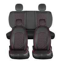 Seat covers for Peugeot 108 from 2014 in black red model New York