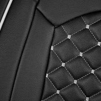 Sitzbez&uuml;ge passend f&uuml;r Peugeot 108 ab Bj. 2014 in Schwarz/Wei&szlig; Set New York