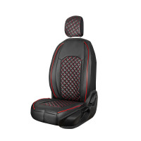 Seat covers for Porsche Cayenne from 2002 in black red model New York