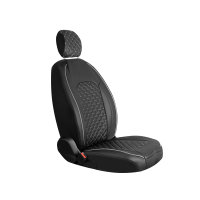 Seat covers for Porsche Cayenne from 2002 in black white model New York