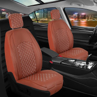 Seat covers for Porsche Cayenne from 2002 in cinnamon black model New York