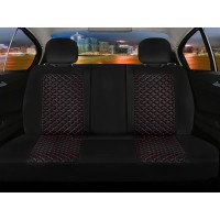 Seat covers for Ssangyong Actyon 2006-2018 in black red model New York