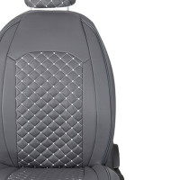 Seat covers for Ssangyong Rexton from 2001 in dark grey model New York