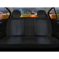 Sitzbez&uuml;ge passend f&uuml;r VW Caddy und Maxi ab 2007 in Schwarz/Blau Set New York