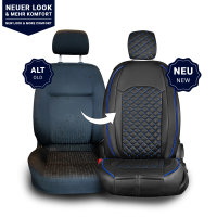 Sitzbez&uuml;ge passend f&uuml;r Volvo S60 ab Bj. 2000 in Schwarz/Blau Set New York