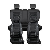 Seat covers suitable for Alfa Romeo 147 Construction year 2001-2010 in color Black White Set Dubai