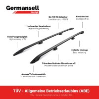 Dachreling passend f&uuml;r Mercedes V-Klasse Kompakt ab Bj. 2014 Alu Schwarz