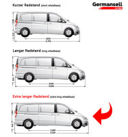 Roof Rails suitable for Mercedes V-Klasse Extra long from 2014 aluminium black