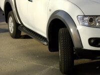Running Boards suitable for Mitsubishi L200 2006-2015 Hitit chrome with T&Uuml;V