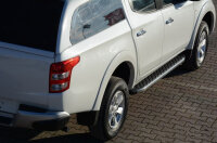 Running Boards suitable for Mitsubishi L200 from 2015 Hitit chrome with T&Uuml;V