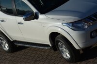Running Boards suitable for Mitsubishi L200 from 2015 Hitit chrome with T&Uuml;V