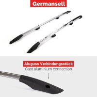 Roof Rails suitable for Nissan Primastar L2-H1 from 2002 - 2013 aluminum high gloss polished